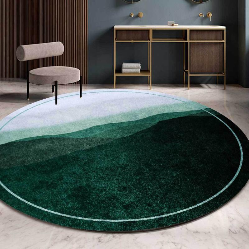 

2020 Chinese Style Abstract Ink Painting Carpet Chair Floor Mat Soft Carpets For Living Room Anti-slip Rug Bedroom Decor Carpet, Green