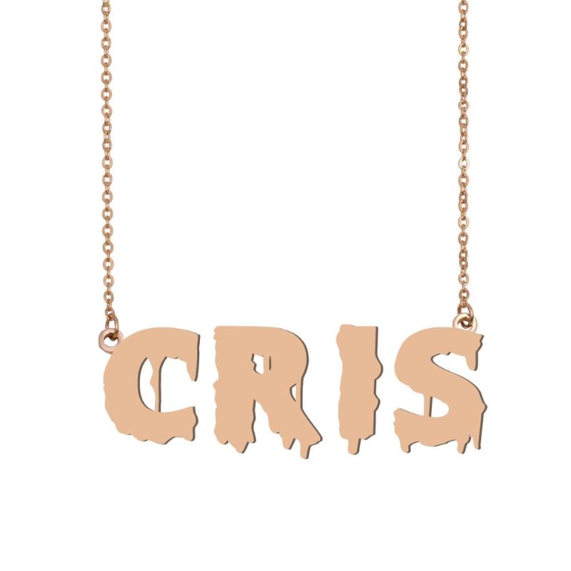 

Cris Name Necklace , Cool Bloody Art Name Necklace for Halloween and Santa's Day Jewelry Gift for Kids Boys Girls