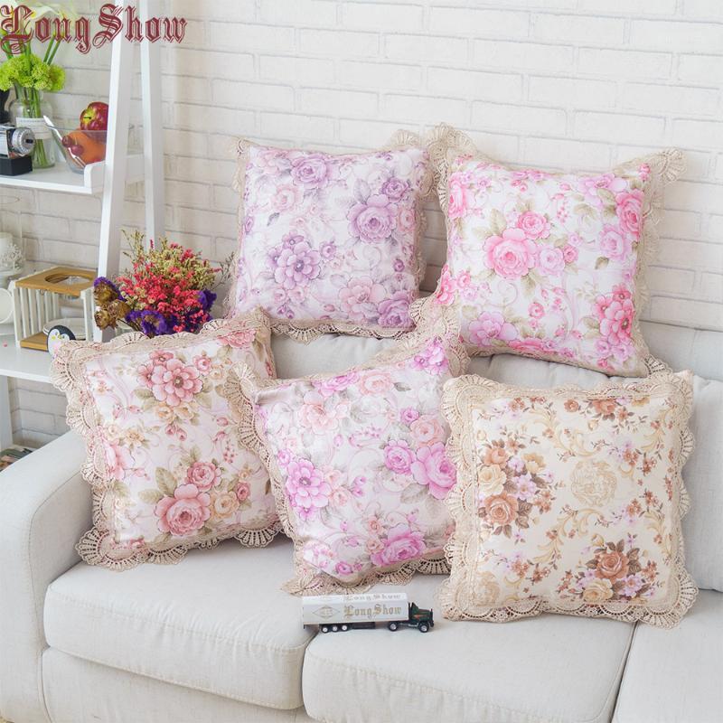 

LongShow New Arrivals Soft Plushed Jacquard 45x45cm Square Pillow Case Pillow Cover With Elegant Lace Trimmings1, 0109