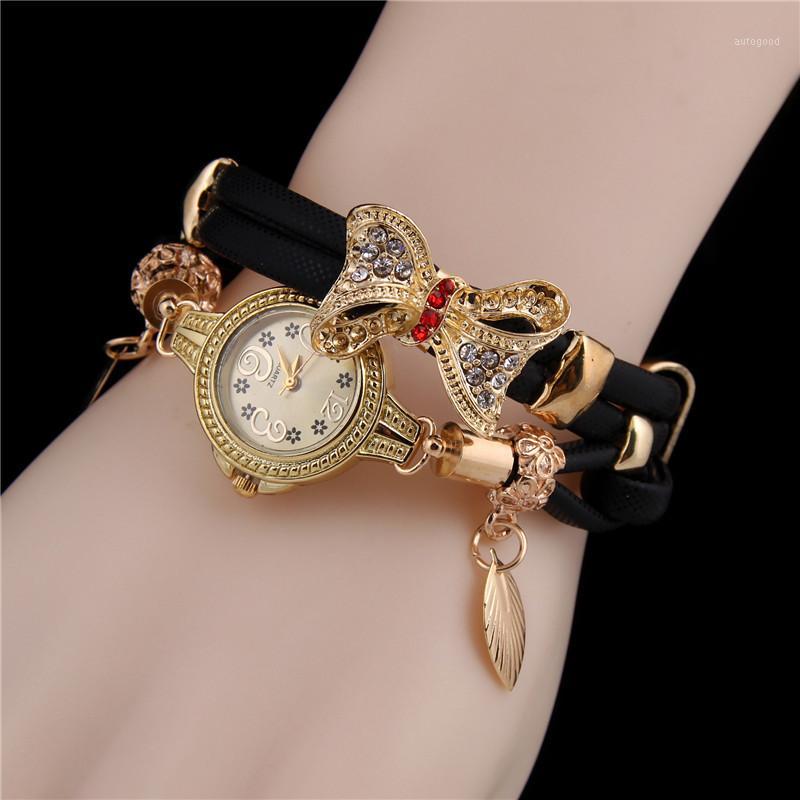 

Wristwatches Top Brand Women Bracelet Watches Ladies Love Leather Strap Rhinestone Quartz Wrist Watch Luxury Fashion Watch1, Blue