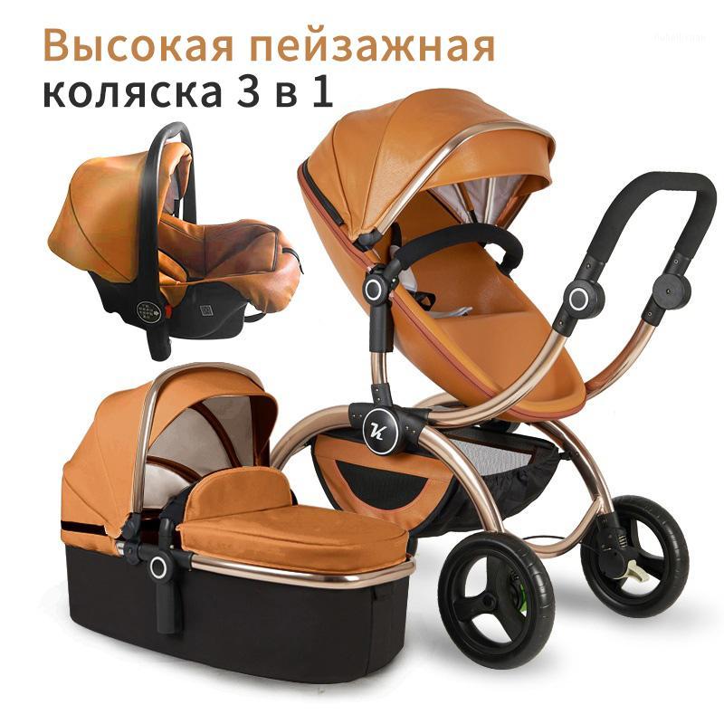 

Brand baby stroller high landscape stroller 3 in 1 baby carriage fashion pram can sit reclining folding lightweight trolly1