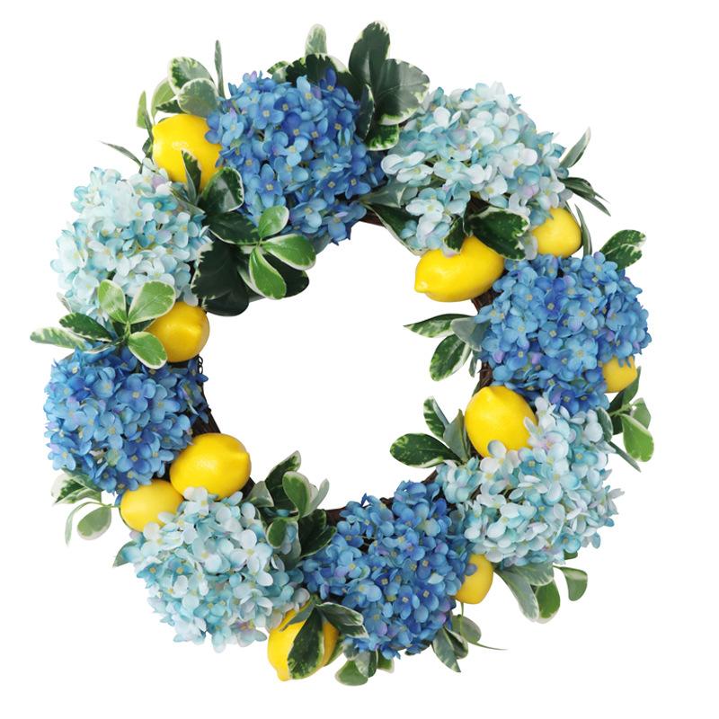 

Simulation blue silk wreath spring new fund sell like hot cakes door ACTS the role of photographs, As pic