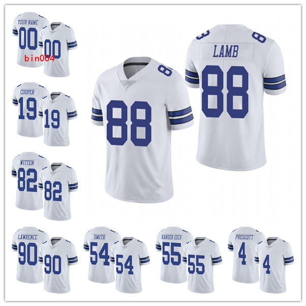

Dallas Cowboys MEN WOMEN YOUTH CeeDee Lamb Ezekiel Elliott Dak Prescott Limited Road Jersey Football White Vapor, Black;red