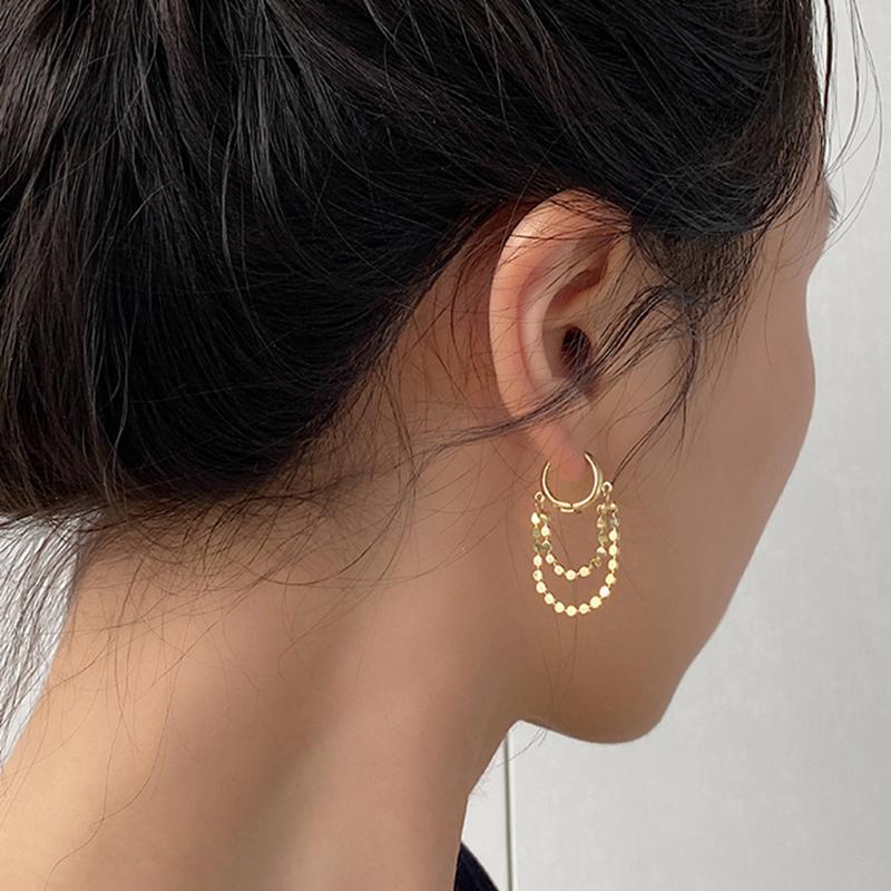 

Peri'sBox Double Layers Beaded Gold Earrings Tassel Circle Geometric Earrings for Women Minimalist Small Hoop 2020 Hot