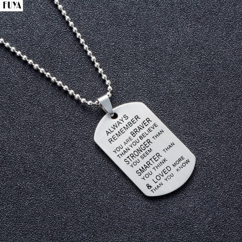 

Stainless steel chain necklaces mens Dog tags army pendant necklace Fashion custom always loved keychain best friend jewelry