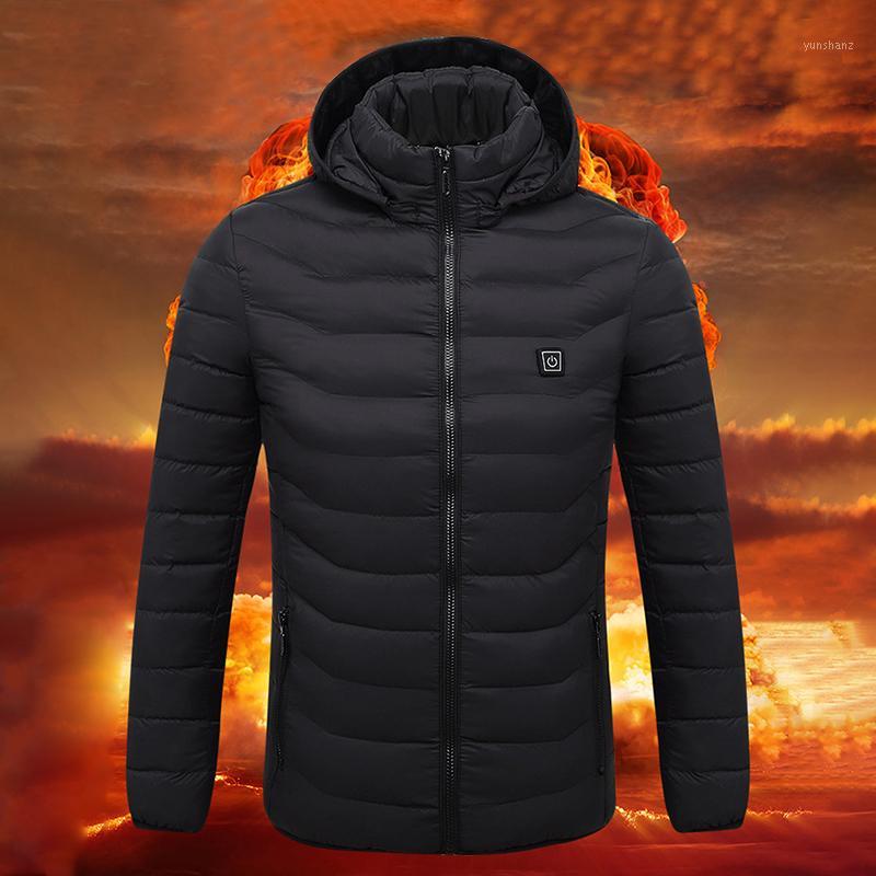 

Adjustable USB Electric Heated Outwear Outdoor Skiing Temperature Coats Winter Warm Waterproof Hiking Mountaineering Hoodie1, Black