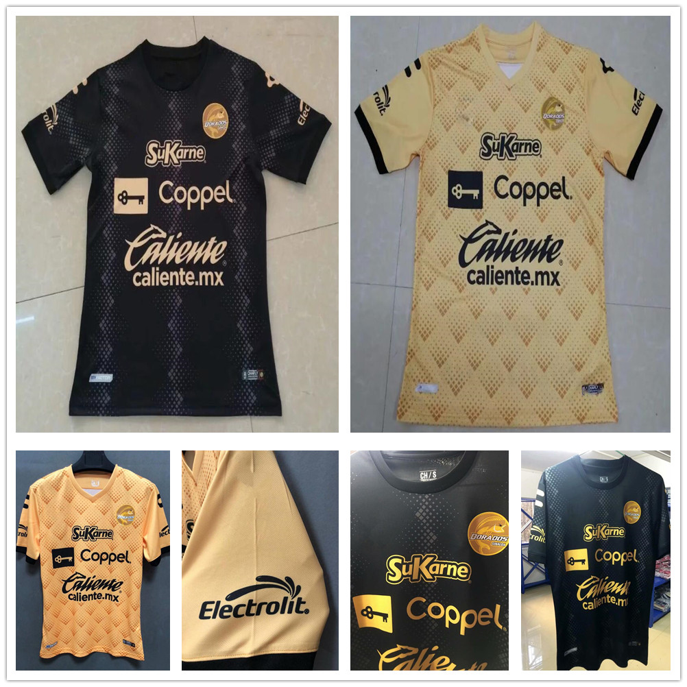 

2020 2021 LIGA MX Dorados de Sinaloa Soccer Jerseys Orados Cassio RONALDO LUAN FAGNER Custom Home Away 20 21 Adult Football Shirt Uniform, Black;yellow