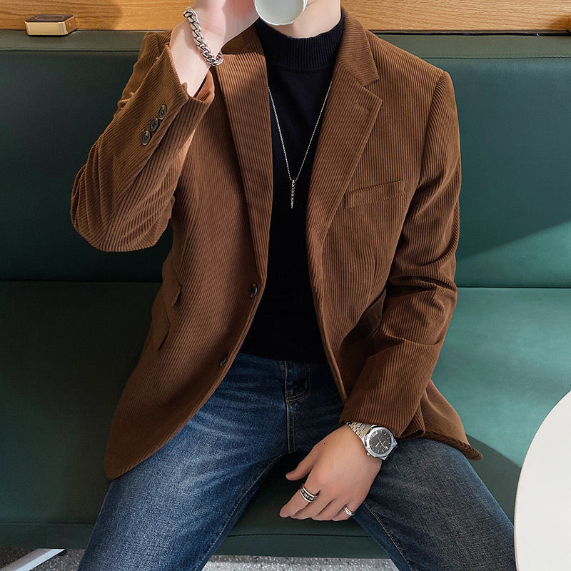 

Male Autumn 2021 Fine New Pure Wick Thick Suit Fashion Young Men's Clothing NY2N, White