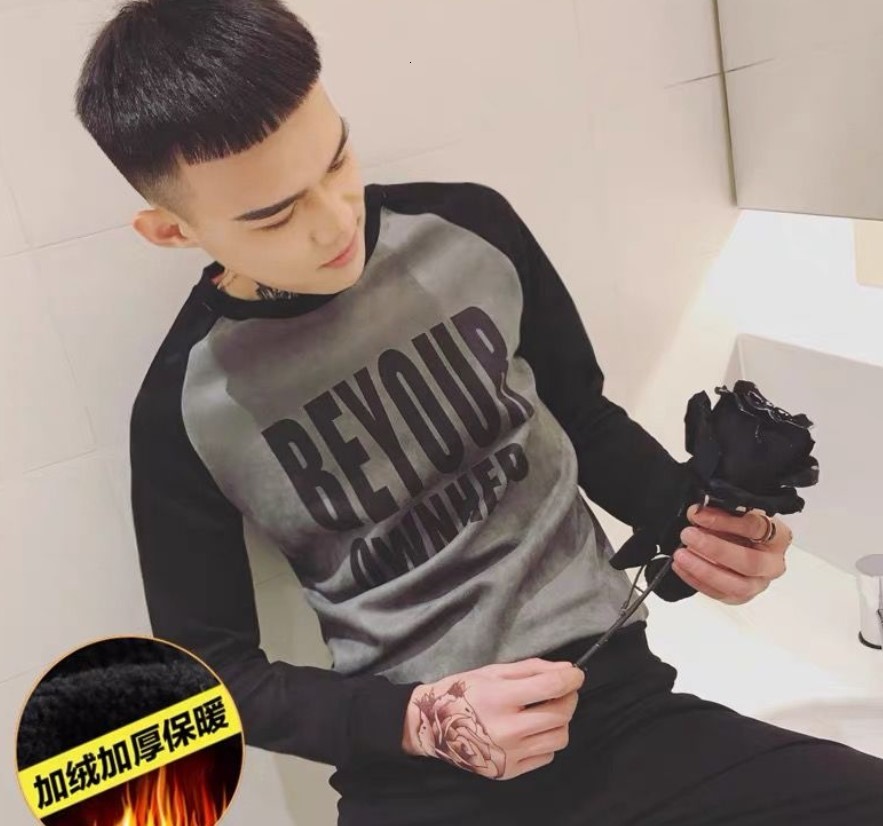 

2021 High quality Also Male Velvet Nightgown Around the Neck Winter Spirit Man Spring Autumn Thick Hat-free Sleeve Shirt 2WON, Gray.