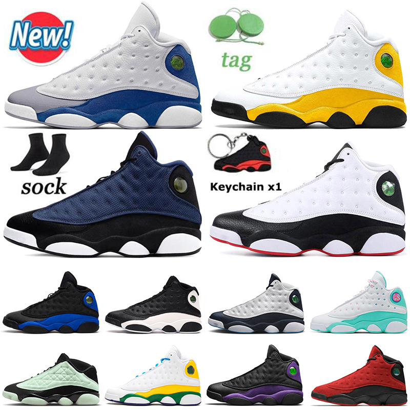 

13s Basketball Shoes Men Women Jumpman 13 Brave Blue Houndstooth Black Cat Court Purple Bred Del Sol Hyper Royal Low Singles Day Flint Trainers Sports Sneakers Size 47, A2 court purple 40-47-2