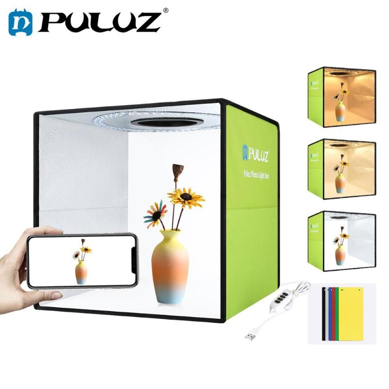 

PULUZ light box Mini Foldable Photo Studio Box Photography LED 30cm Lightbox Studio Shooting Tent kit & 6 Color Backdrops