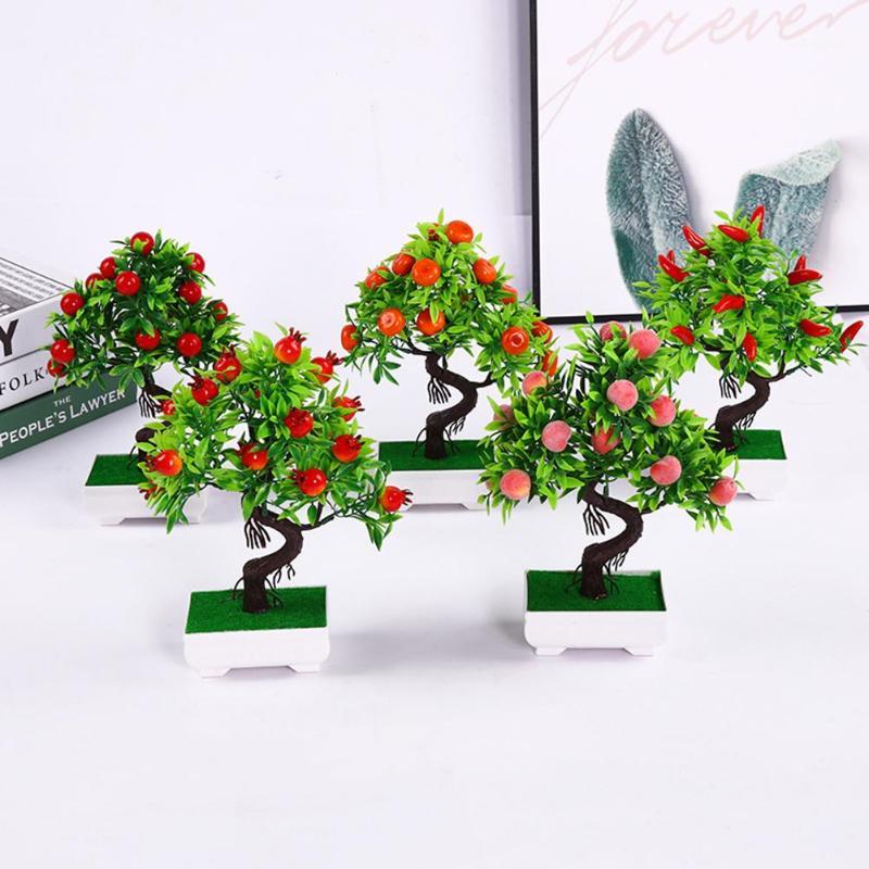 

1Pc Artificial Flower Fruit Tree Miniascape Restaurant Home Table Bonsai Decor1