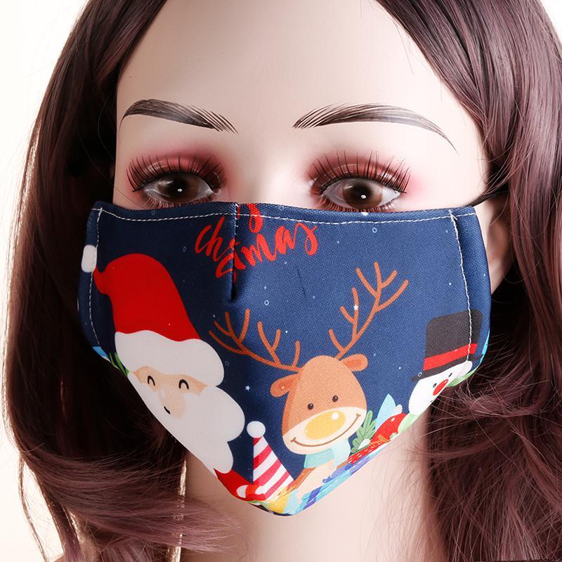 

PM2.5 dust haze mask can be inserted with filter Designer face masks Adult Cartoon Washable Christmas printed Santa beard