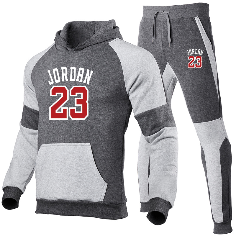 

Pullover Sets Men Tracksuits Casual Hoodies+Pants 2 Pcs Set Mens Sportswear Suits Men' Jogging Sweatpant+Sweatshirt Suit -3XL, Gray