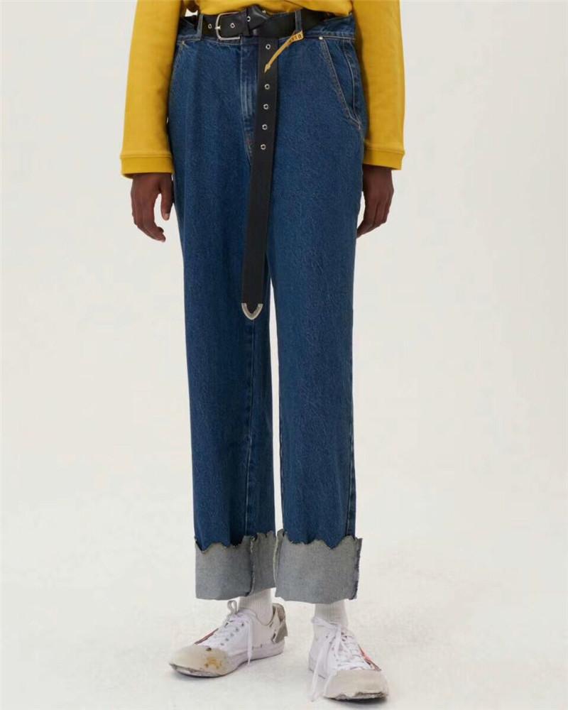 

High Street Adererror Irregular trousers pants Men Women High Quality Embroidery Logo Big Pocket Denim Trousers Adererror Pants