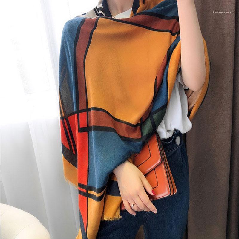 

Scarves Classic Cotton Scarf Women Silk Fashion Autumn Winter Warm Print Designer Black Shawl Factory Wholesale Direct Sales1