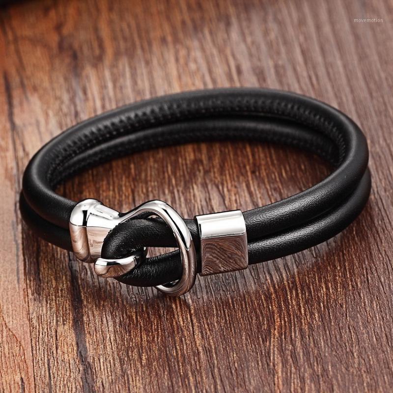 

XQNI Fashion Style Men Women Genuine Leather Bracelet Hook Design 21CM Anchor Pattern Bracelet&Bangle For Birthday Gift Discount1