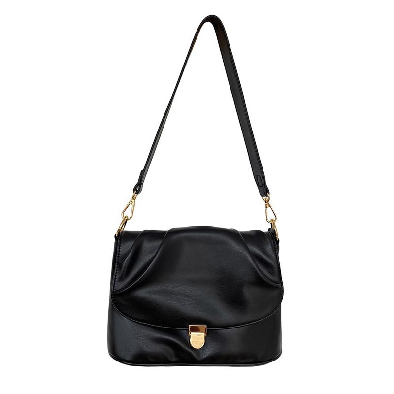 

Single Shoulder Handbag 2021 Retro High Quality Soft PU Leather Folds Underarm Bag Japan Fashion Crossbody Bag Female Two Straps, Beige