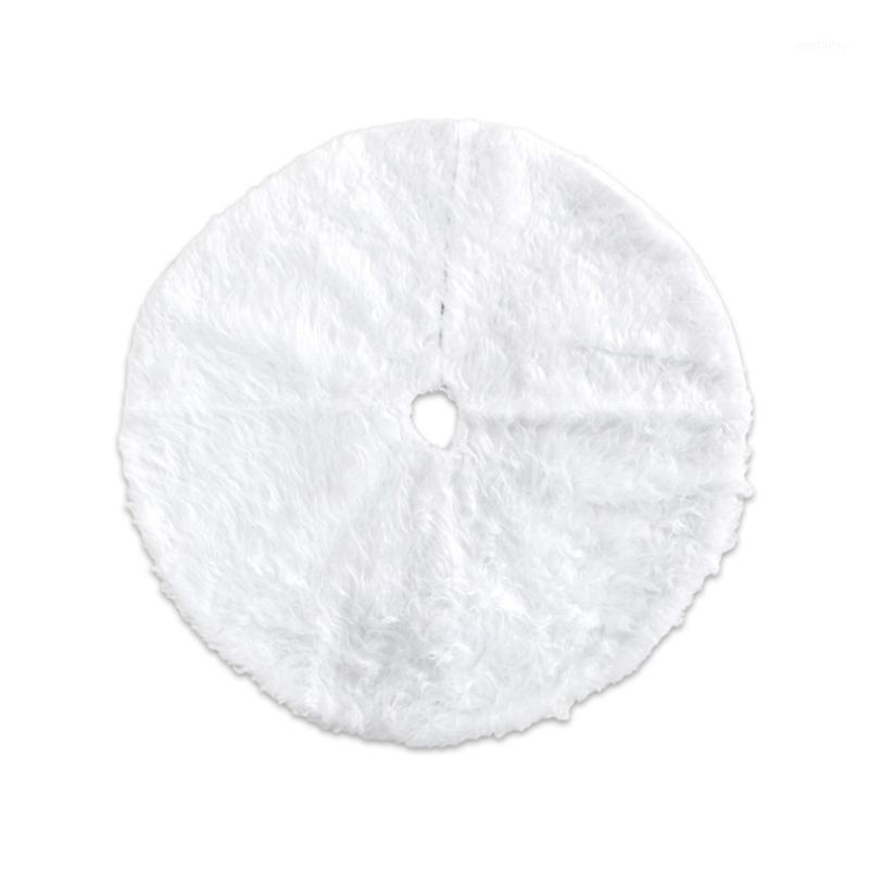 

78/90/122cm Christmas Tree Skirt White Carpet Plush Base Floor Mat Cover Decor1
