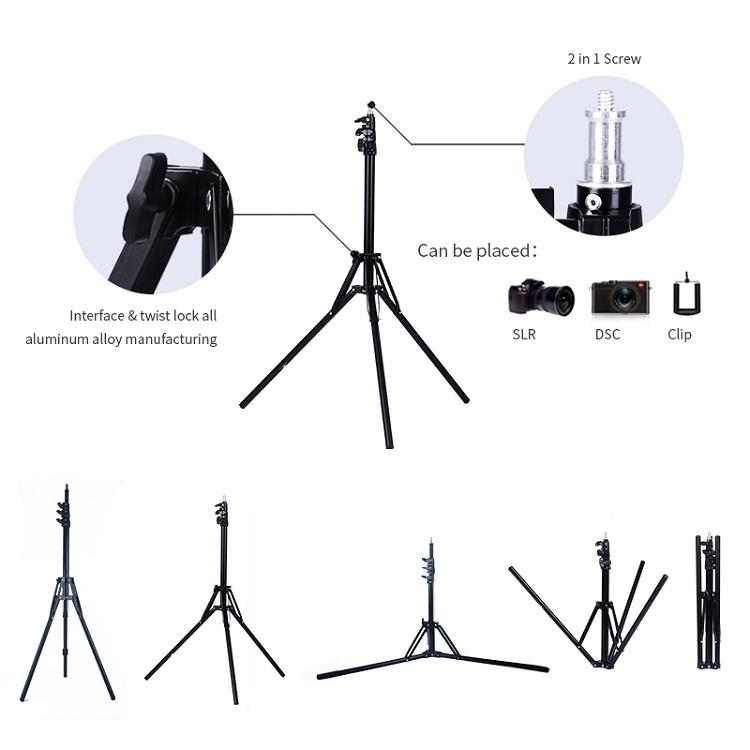 

Selfie light Tripod Holder with 1/4 Screw Head For Photography Studio Softbox Video Flash 2M Quality assured Photography Tripod