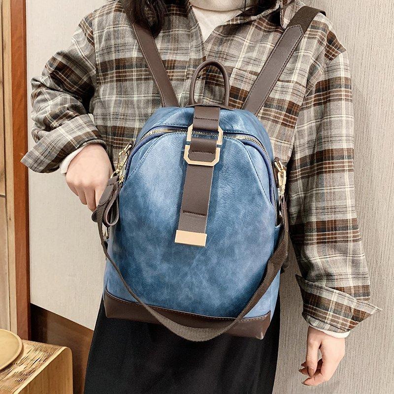 

Solid Color PU Leather Backpacks For Women Fashion Female Small Backpack Lady Back Pack For School Teenagers Girls Shoulder Bags, Black