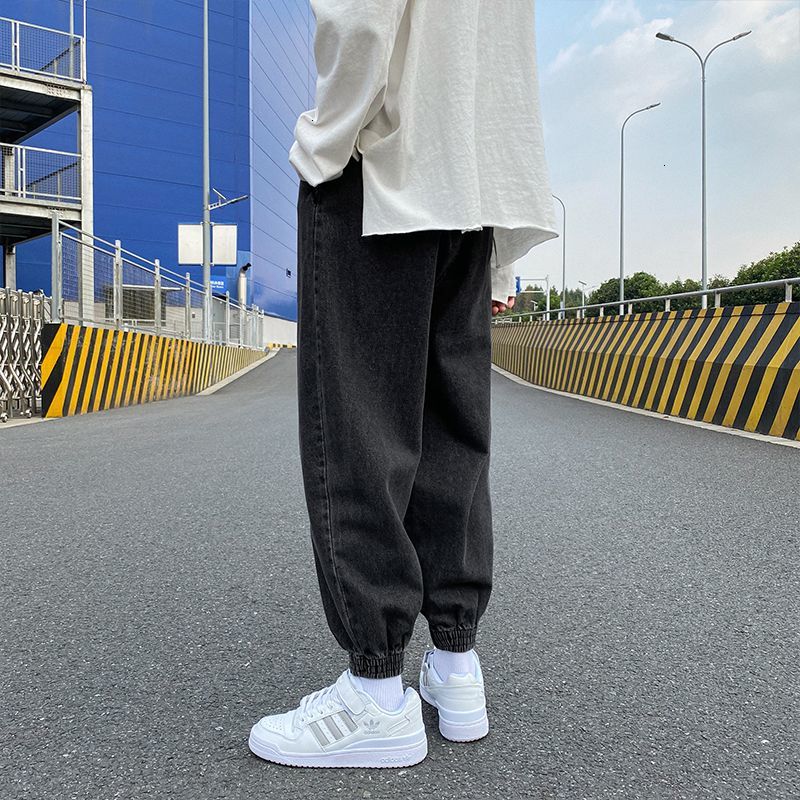 

Brem 2021 Men's Spring New Elastic Waistline Sports Pants Youth Male LE1R, Black