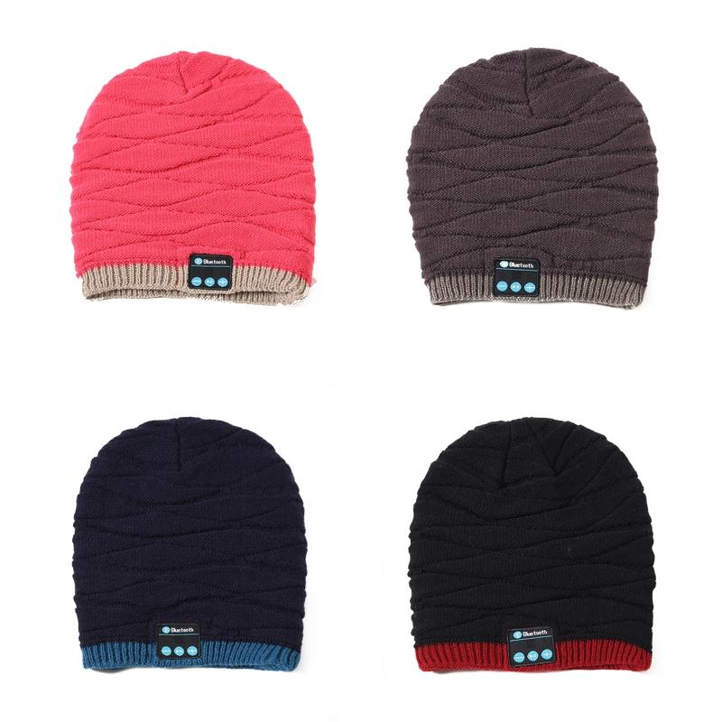 

Wireless Bluetooth Fish Pattern Knitted Velvet Winter Warm Headset Cap Music Call Headphones Hat for Night Running Hat