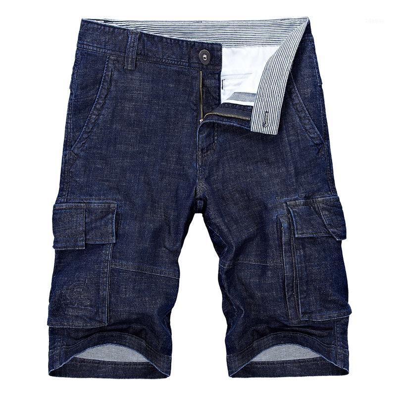 

New Style Summer Shorts Men'S Cotton Bags Casual Denim Shorts-401, Denim blue