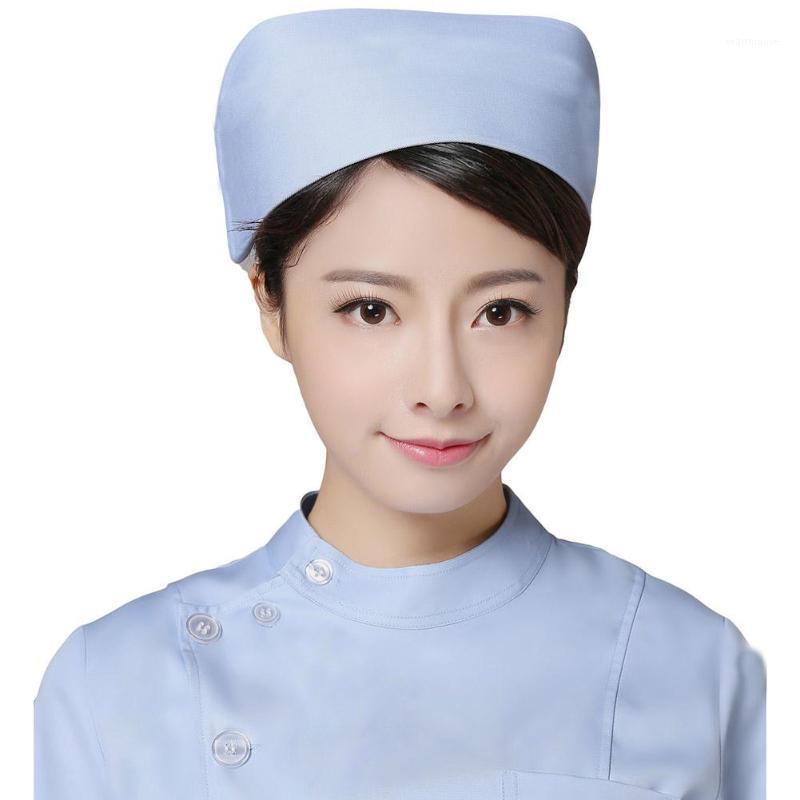 

Women Solid Color Uniform Hat Back Button Cosplay Costume Cap new1, White