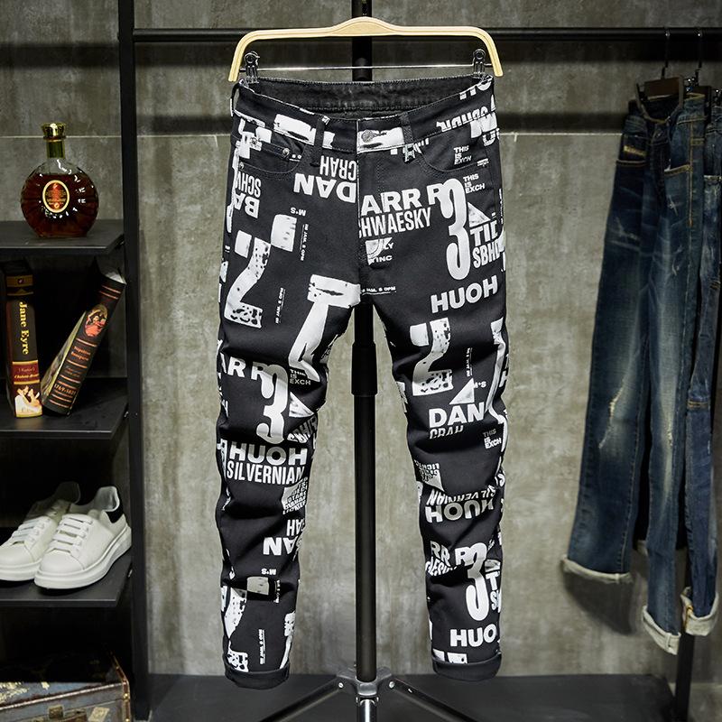 

2021 New Design High Quality Fashion Print Causal Pants Plus Size 38 Men Jeans, 5668
