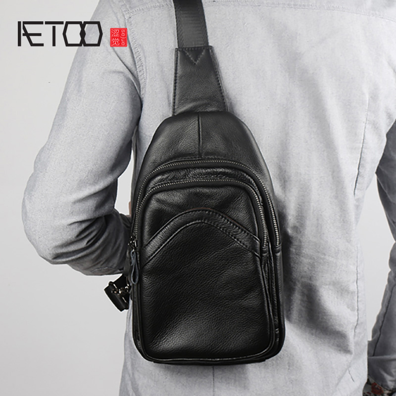 

Breast AETOO Men's Oblique HBP Able-up Fashion Head Bag, Leather Chest Bag Irqtg