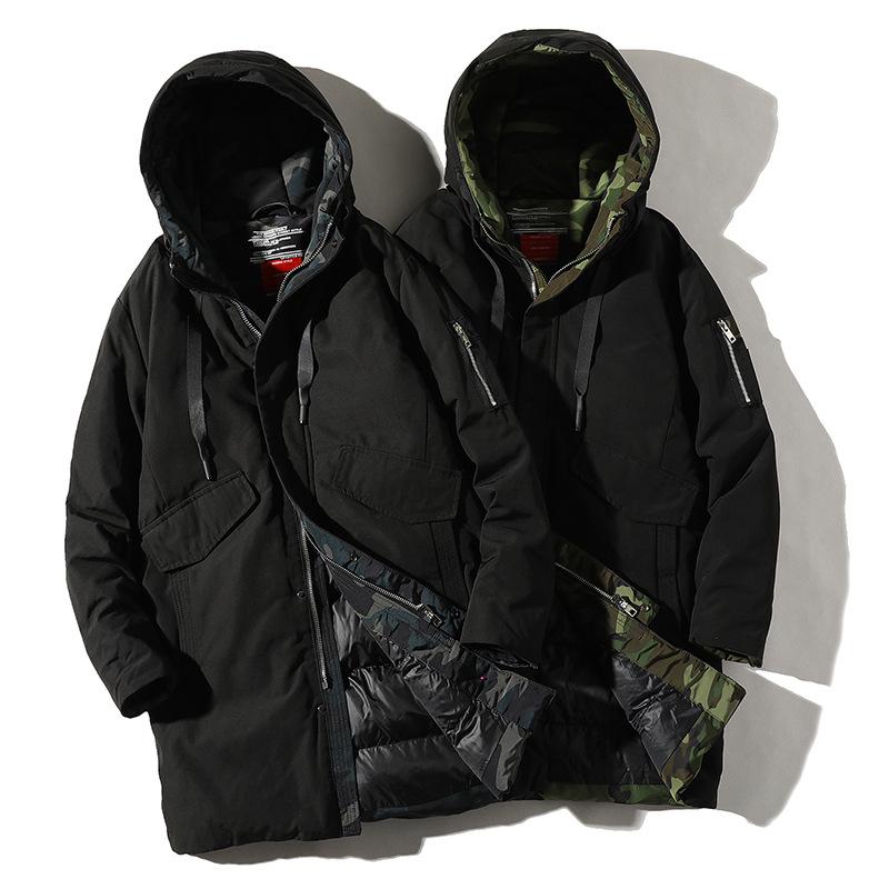 

Fashion Casual Long Jacket Men's Hooded Windbreaker Male Parkas Coats Cotton Autumn Winter Trench Coat Men Japanese Streetwear, 387 gray