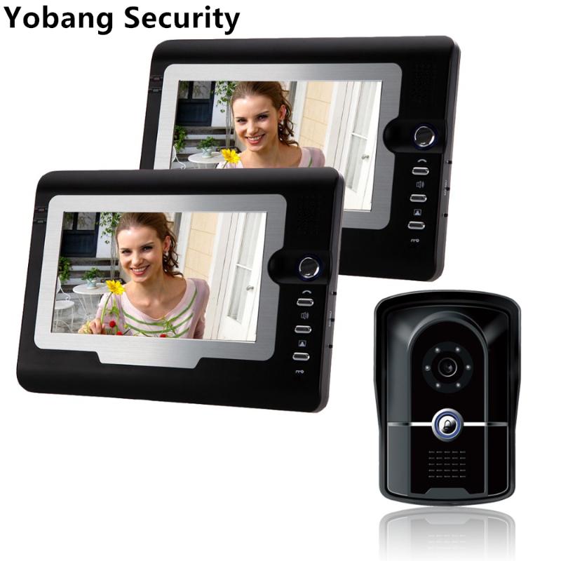 

Yobang Security Freeship 7''wired video intercom Doorbell System Kit IR Camera Video Door Bell Intercom Access Control System