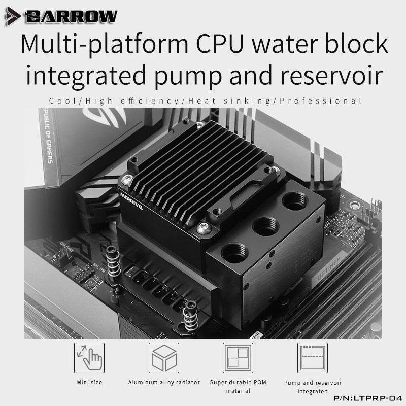 

Barrow LTPRP-04 CPU water block integrated pump and reservoir,for INTEL/AMD/X99/X299,Jet microchannel POM version1