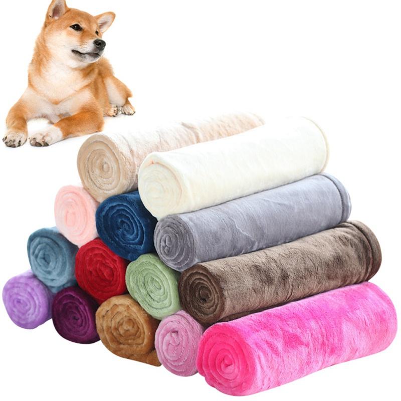 

Soft Dog Bed Mats Warm Flannel Fleece Solid color Pet Blanket Sleeping Beds Cover Mat For Small Medium Dogs Cats 50x70cm, Random color