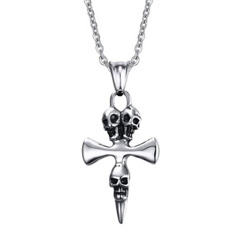 

10pcs New domineering fashion cross Pendant Necklaces European and American personality Man accessories T-167