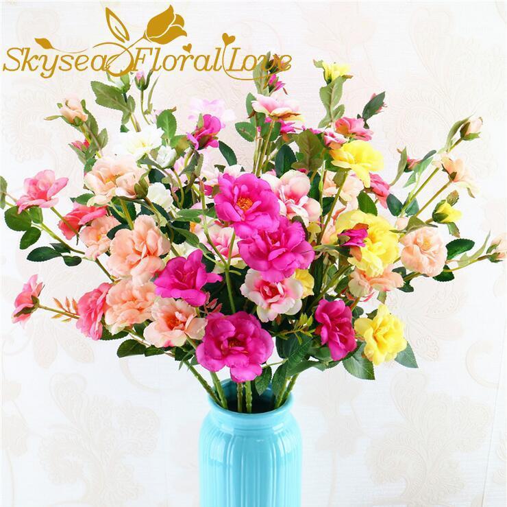 

Artificial wedding flowers rose for home party wedding decoration silk flower artificial fake flower 10 pcs/lot1, Yellow