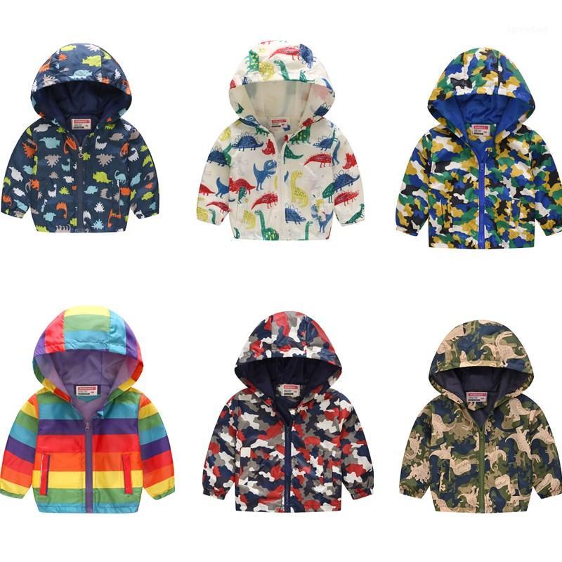 

Kids Clothes Boys Jackets Children Hooded Zipper Windbreaker Baby Fashion Print Coat Infant Waterproof Hoodies For Girl 90-130cm1, White