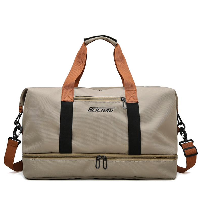 

Fashion ladies designer travel bag large capacity storage bags mens fitness carry-on sports bags Oxford cloth waterproof ladie crossbody shoulder wholesale, Light grey