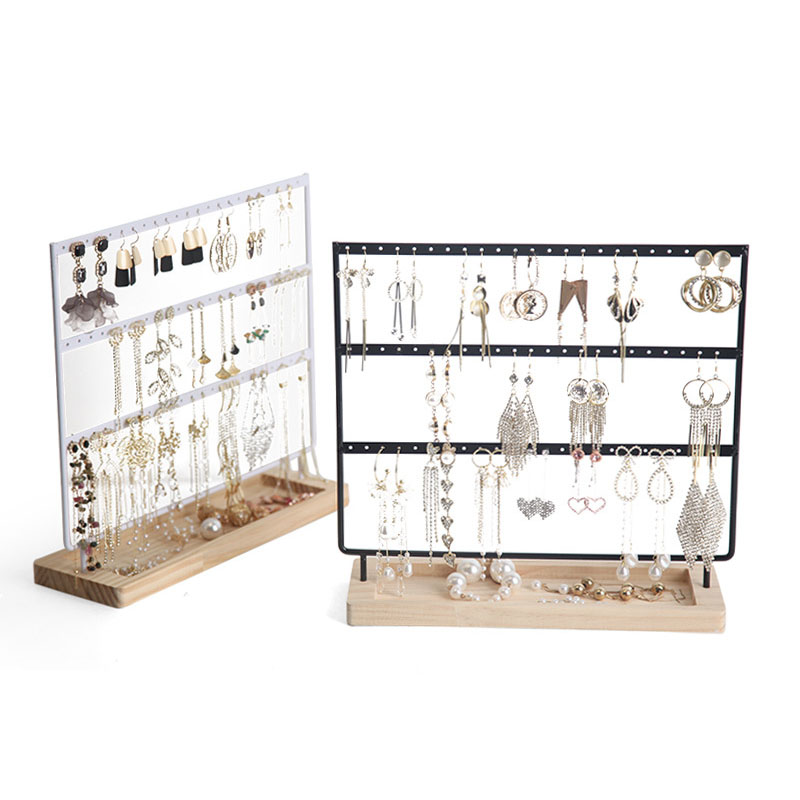 Earring Organizer Jewelry Display Rack Stand - Dangle and Hook Earrings Showcase for Home Decor-image-755111542