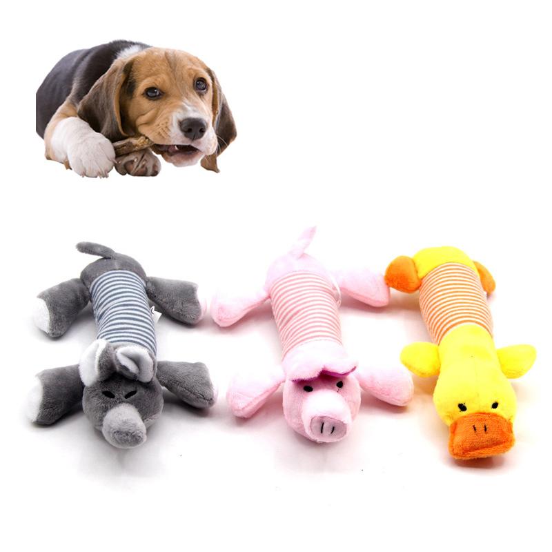 

2020 Pet Dog Cat Dogs Toys Funny Fleece Durability Plush Squeak Chew Sound Toy Fit for All Pets Elephant Duck Pig Plush Toys