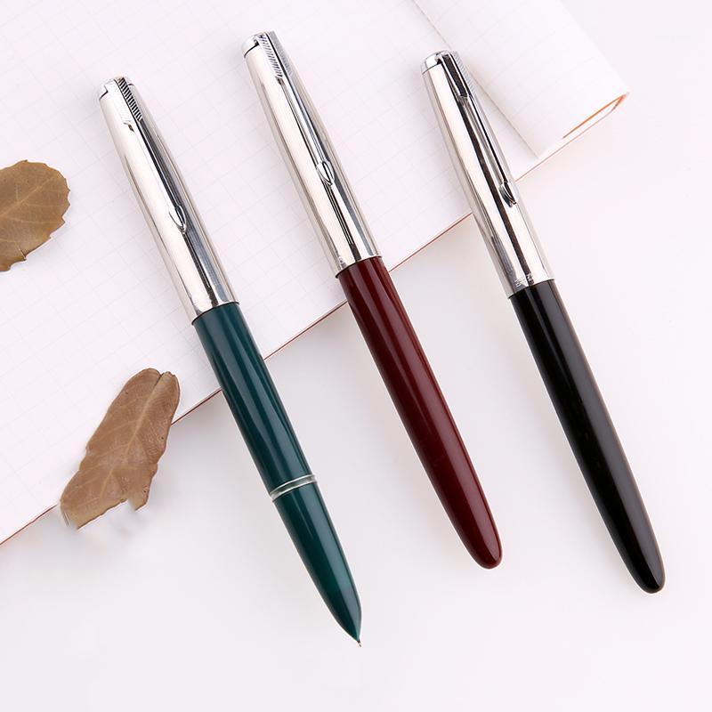 

0.5mm Hooded Nib Fountain Pen Old Style Exquisite Arrow Clip Ink Pens for Student School Office Supplies 1pc Free Shipping1, Red