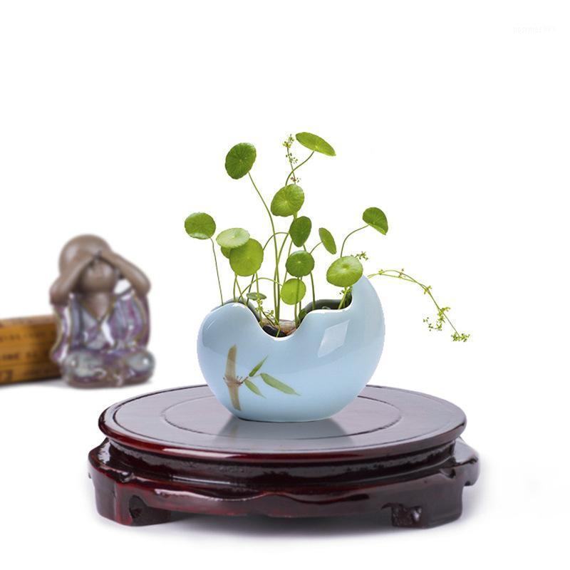 

Imitation Solid Wood Rotate Carving Base Stander Plates Flowerpot Vase Base Stone Craft Temple Teapot Display Holder Stand Bases1