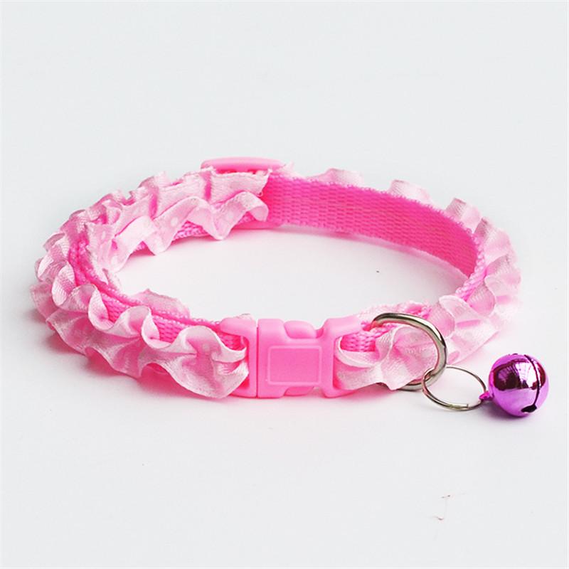 

2Pcs Pet Collar Lace Pet Dog Cat Puppy Collars Dot Pattern Adjustable Comfortable Beauty Neck Chain With Bell Small Animals