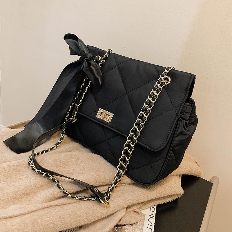 

2021 Space Katoen Vrouwen Schoudertassen Designer Handtassen Luxe Crossbody Tas Grote Capaciteit Totes 2021 Winter, Black small