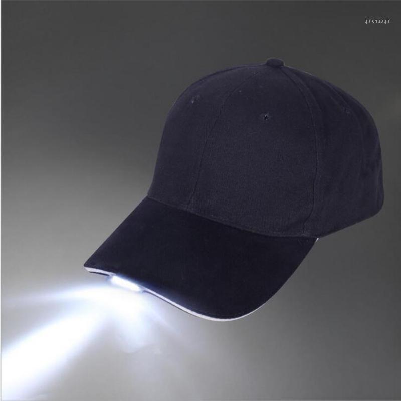 

Outdoor mountaineering LED light luminous hat fishing lighting duck tongue sports baseball cap1, Black
