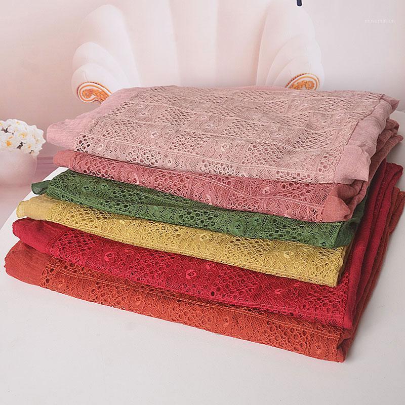 

Extra Large Cotton Scarfs For Ladies Muslim Hijabs Soft Lace Stitching Foulard Femme Wraps Hair Scarf Shawl Bandana Top Beach1