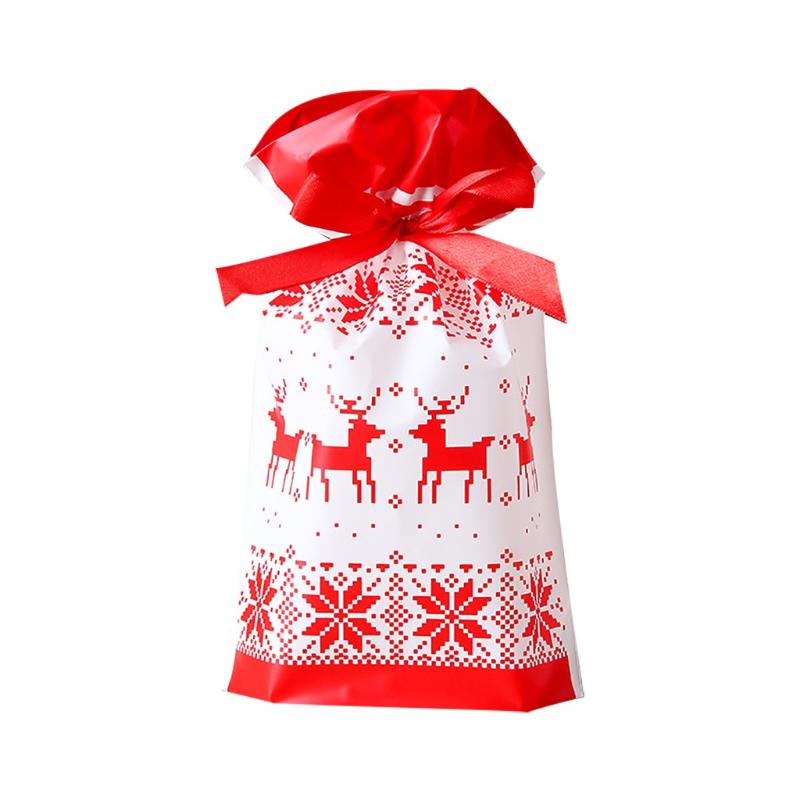 

Stockings Gift Holders 50pcs Christmas Creative Small Gift Bag Ribbon Drawstring Santa Claus Bag Kerst Decoratie Sokken