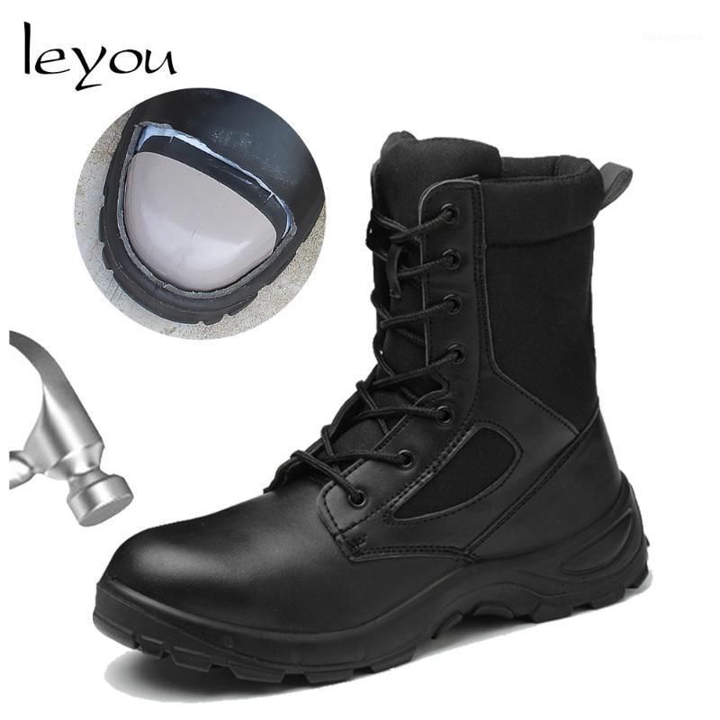 

Men Steel Toe Safety Shoes Anti-puncture Construction Work shoes Boots Steel Toe boots Anti-slip Security1, Black