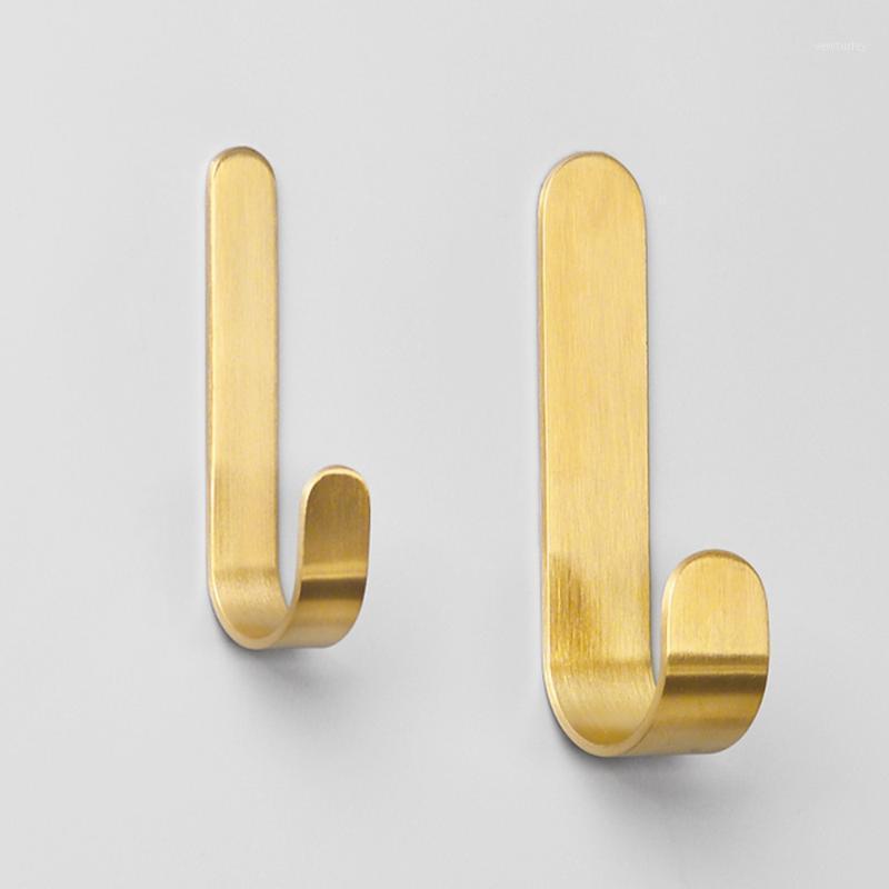 

4 Pcs Punch-free Wall-mounted Hooks Nordic Metal Door Towel Hat Bag Hooks Hanger Brushed Strong Load-bearing Hook Home Storege1